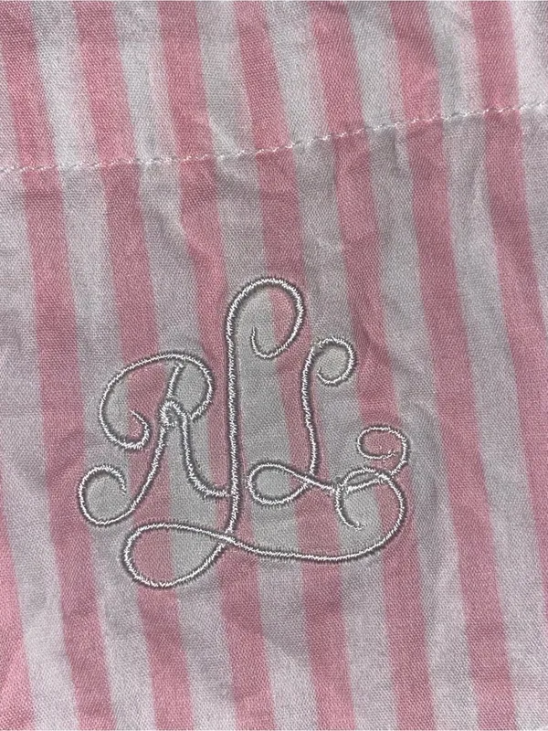 Lauren Ralph Lauren Pink Striped Short-Sleeve button up Shirt Coastal Grandma - Image 8
