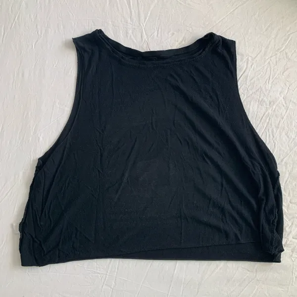 Bear Dance Cropped Black Muscle Tee Purple Elephant Graphic - Image 7