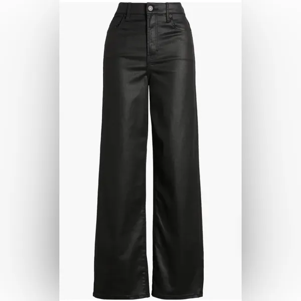 Hidden Jeans Los Angeles Coated Wide Leg Dad Jeans Black Size 26 - Image 3