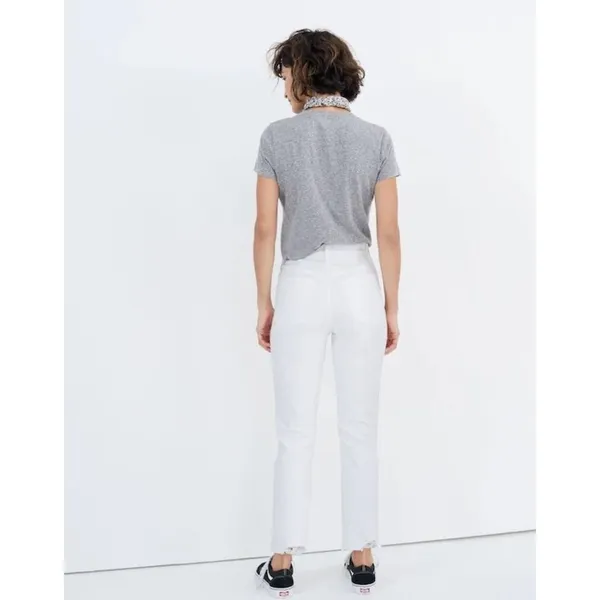 Madewell The Perfect Vintage Crop Jean‎ White Button Fly Raw Hem L3908 Womens 28 - Image 2