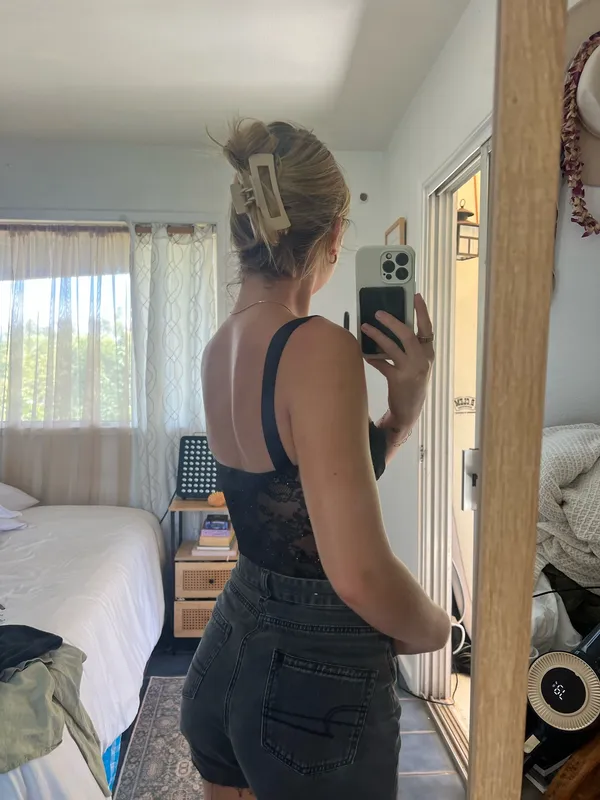 Sexy black lace bodysuit - Image 2