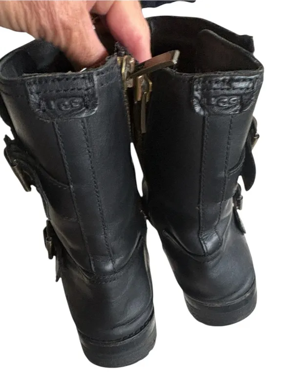 UGG Leather Niels Moto Boots Black Size 10 - Image 9