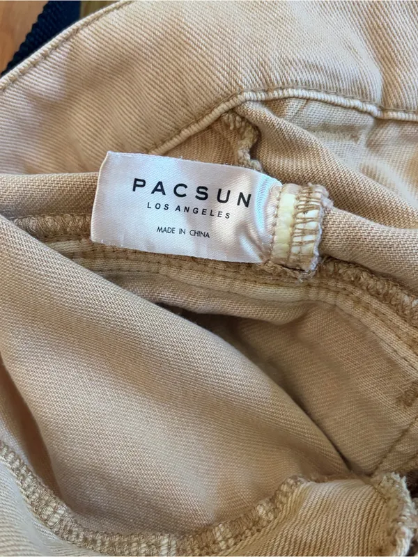 Pac Sun Women’s Size 26 Belted Zip Up Khaki Denim Cargo Mini Skirt - Image 5