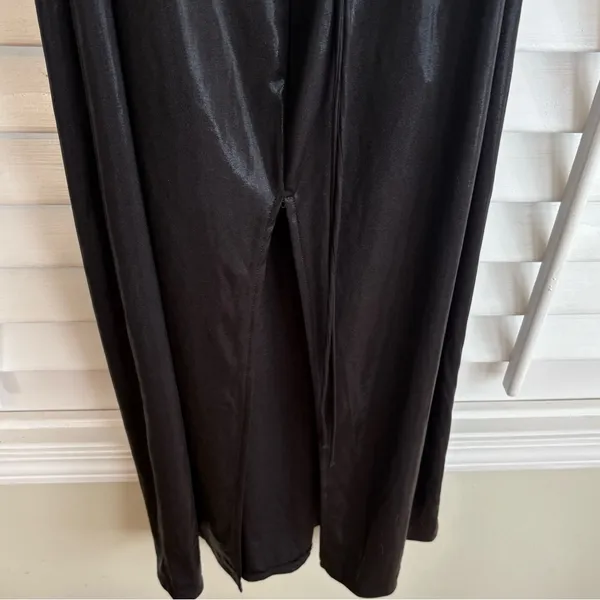 Zara Black Shimmer Halter‎ Neckline Maxi Dress Size Large - Image 6