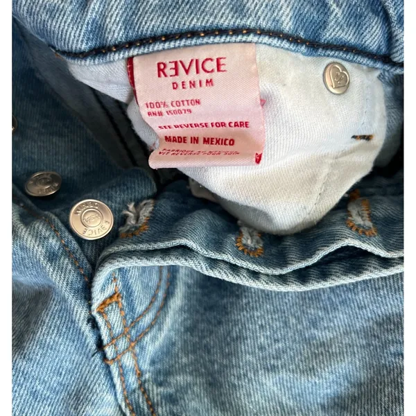 Revice Denim Straight Leg Jeans Womens‎ 29 Light Wash Button Fly Y2K - Image 3