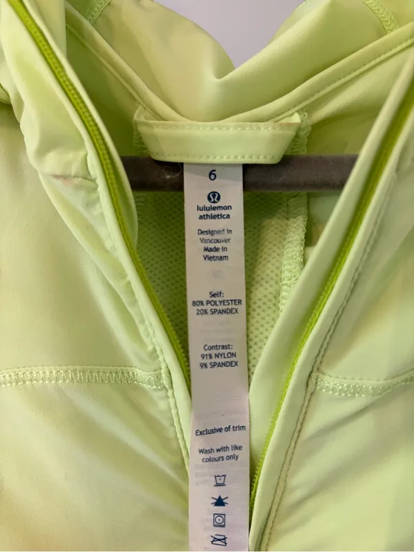 Lululemon Lightened Up Pullover bright yellow size 6 hooded Running Jacket - Image 4