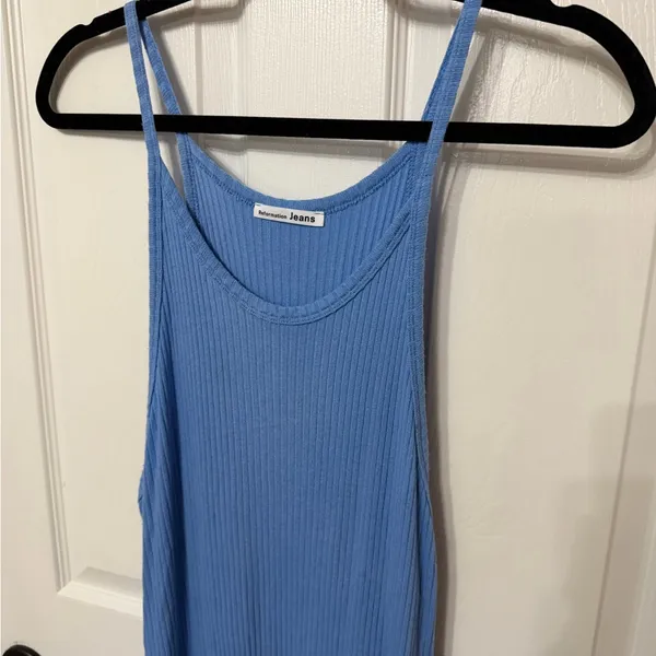 Reformation Blue Jael Ribbed Sleeveless‎ Maxi Dress XL - Image 6