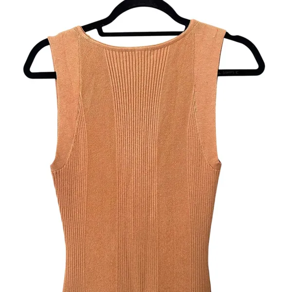 J.CREW Ribbed Knit Midi Fitted Dress Tan Small‎ - Image 3
