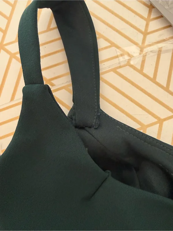 BHLDN Ana Crepe Emerald Green Midi Dress Size 8 - Image 7