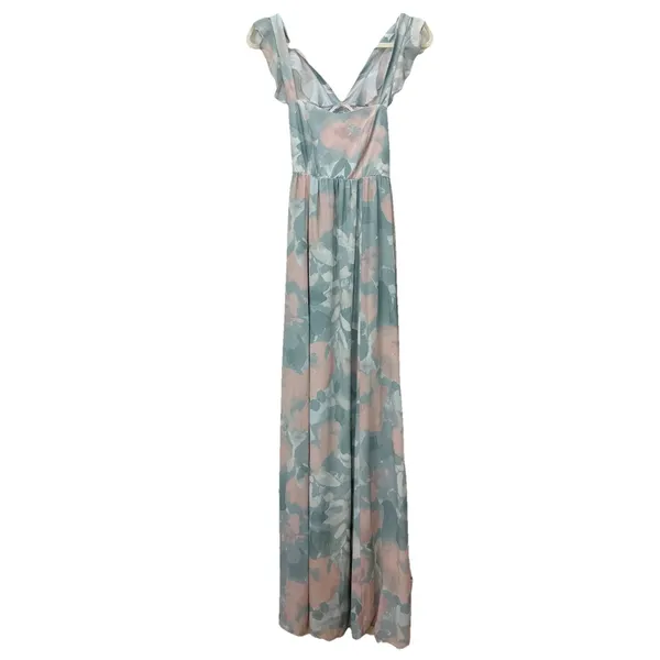 Show Me Your Mumu Reese Ruffle Sage I Do Floral June Maxi Dress SMALL - Image 5