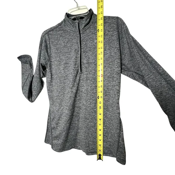 Nike Dri-FIT Pullover Women's Med Gray 1/4 Zip Running Top Thumbholes Athletic - Image 6