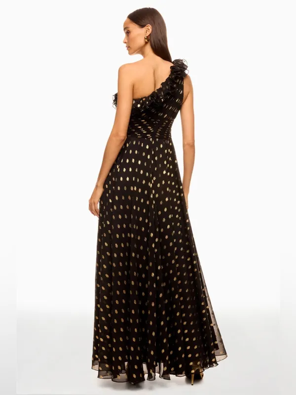 leena for Mac Duggal One Shoulder Ruffle Gown - Image 8