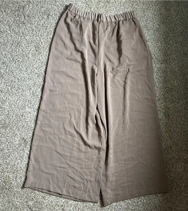 NWT Tranjori Mocha Tan High Waist Wide-Leg Pants Trousers Office Neutral Casual - Image 9