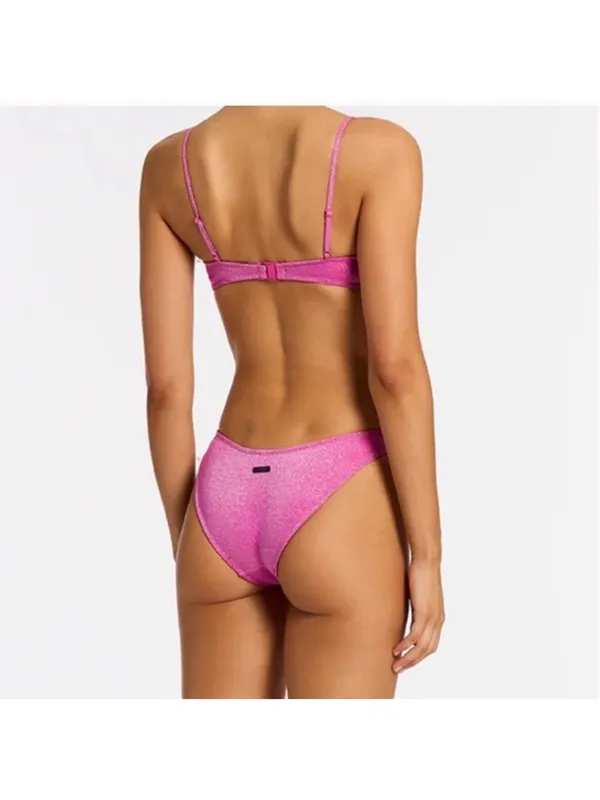 Triangl Mica Pitaya Sparkle Pink Bikini Size Large Bottom Medium Top - Image 3