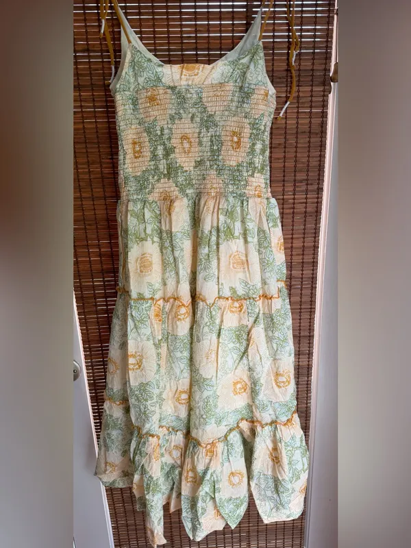 NWT Free People Adriel Floral Midi Dress Ivory Combo M $168 - Image 10