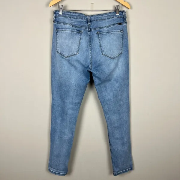 KanCan Jeans Womens 11/29 Blue Girlfriend Mid‎ Rise Distressed Denim Button Fly - Image 7