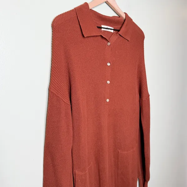 Natural Life On The Road Again Sweater Dress Midi Rust Orange Brown Small Medium - Image 4