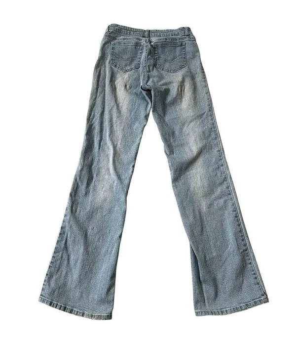Cache Blue Embellished Bedazzled Rhinestones Beaded Flare Jeans Women 4 | 65-4 - Image 2