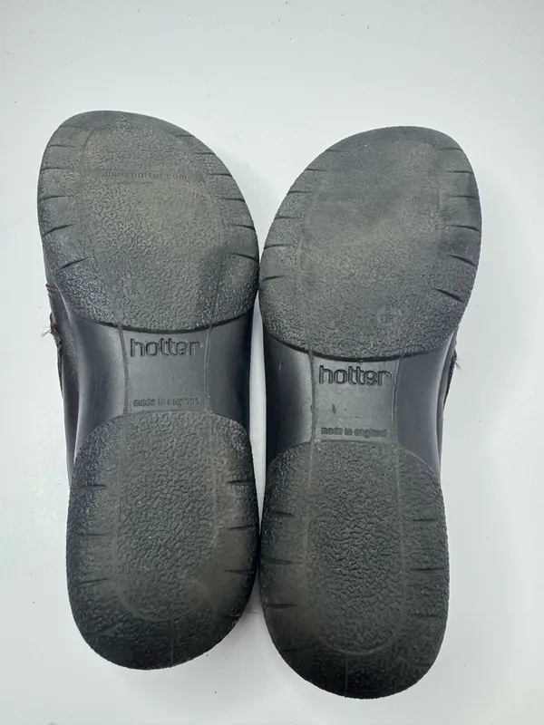 Hotter 'Sugar' Brown Leather Loafers Size 7 Black - Image 7