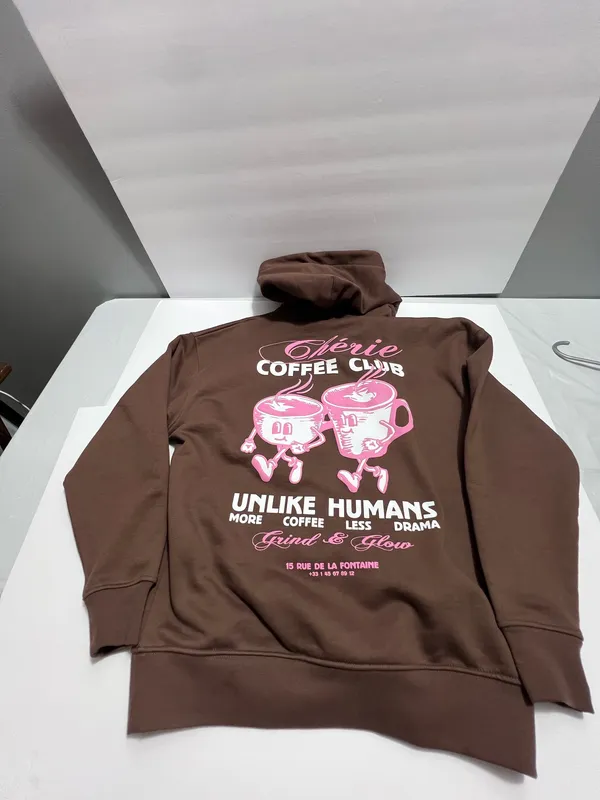Unlike Humans Brown Coffee Graphic Hoodie - NWT (M) - Image 5