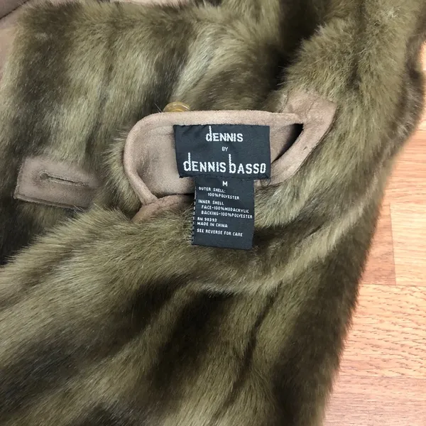 Dennis Basso Coat Reversible Faux Suede Fur Mink Brown Hooded - Image 14