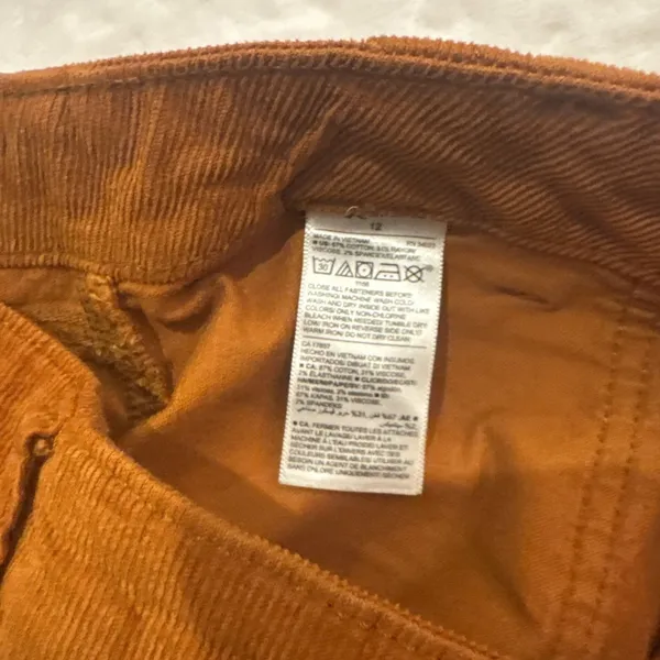 Old Navy Skirt Women 12 Brown Corduroy Cotton Stretch Zip - Image 9