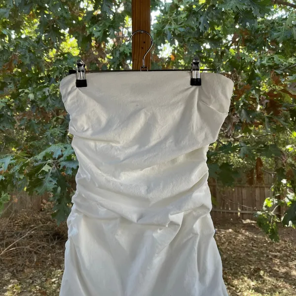 Zara Women's Combination Strapless Maxi Dress White/Cream Size XS - Image 5
