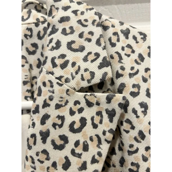 Nine West Women's Size 8 Leopard Animal Print Blazer Jacket‎ Academia Business - Image 6
