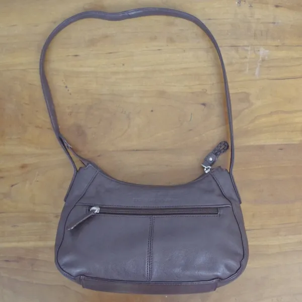 Stone Mountain Small Brown Leather Shoulder Bag Purse - Image 6