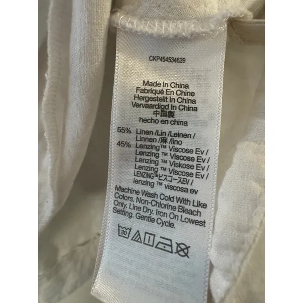 White madewell linen tank top with side button detail women's XL - Image 3
