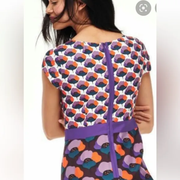 Boden Cream‎ and Orange Dress - Image 4
