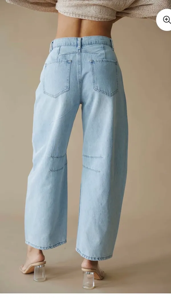 Studded Barrel Denim Jeans Blue - Image 2