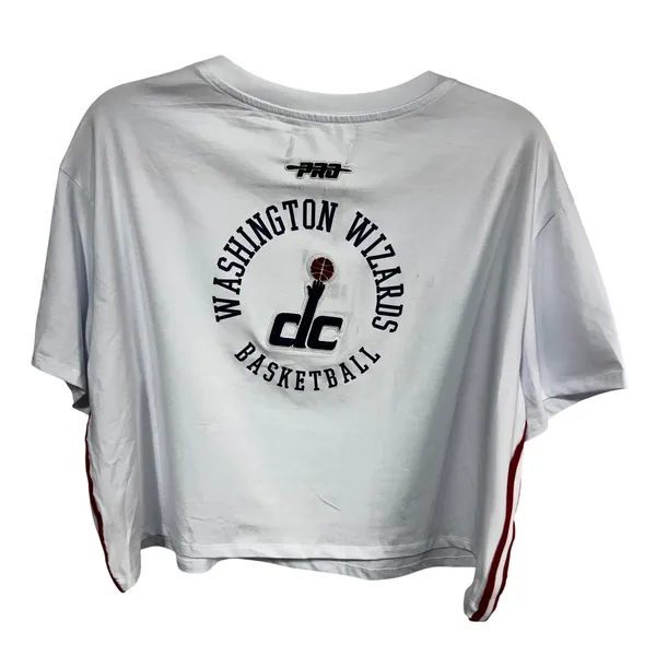 Pro Standard Women's Large White Washington Wizards NBA Boxy Crop Top Shirt New‎ - Image 2