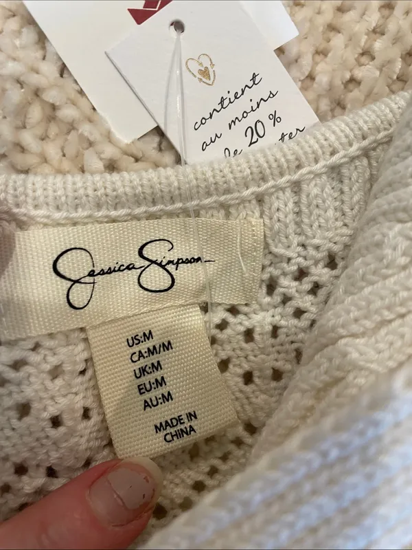 Women’s Cream Knit Lace Slip Dress - V-Neck Spaghetti Straps new size medium - Image 5