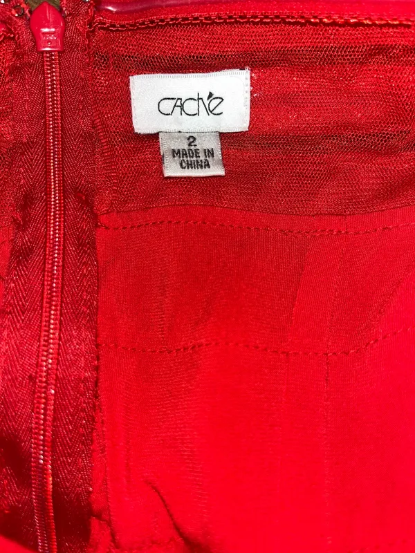 Y2K Cache red haltered cocktail dress - Image 5