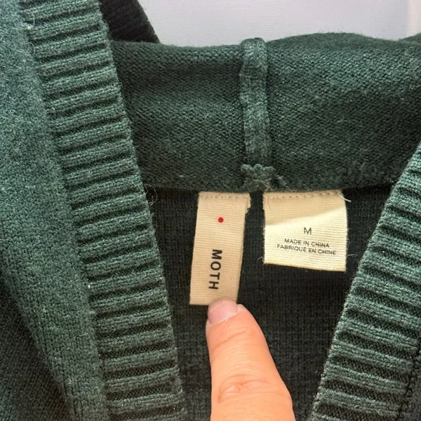 Anthropologie Moth Lania Hoodie Pullover in Emerald Green Medium Fall‎ Winter - Image 4