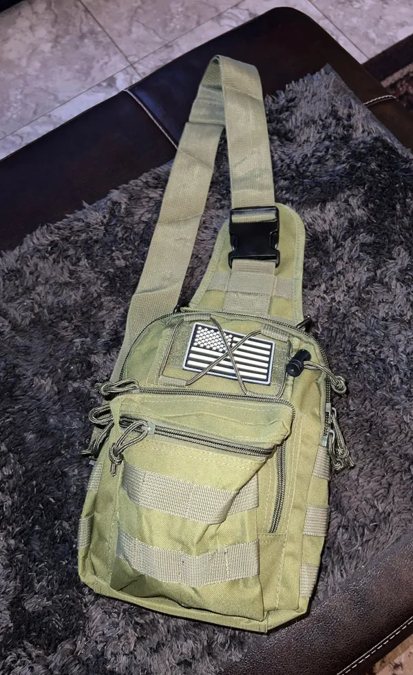 Tactical Shoulder sling Carrier Bag. Green - Image 7