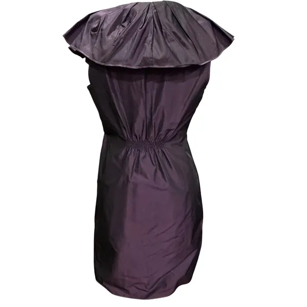 BCBGmaxazria Ruffle Mini Dress Womens S Dark Plum Night Luxe Party Dark Romantic - Image 6