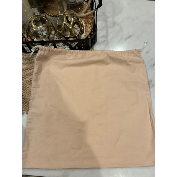 Rebecca Minkoff Large Tan Cotton Drawstring Handbag Dust Bag 19.5x18.5 - Image 3
