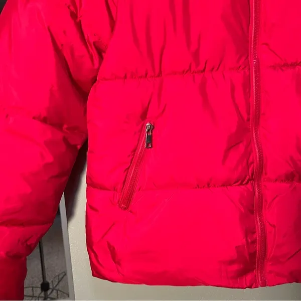 Zenana Womens Size Large Red Puffer Jacket Full Zip Pockets Long Sleeve QJ-1350Y - Image 7