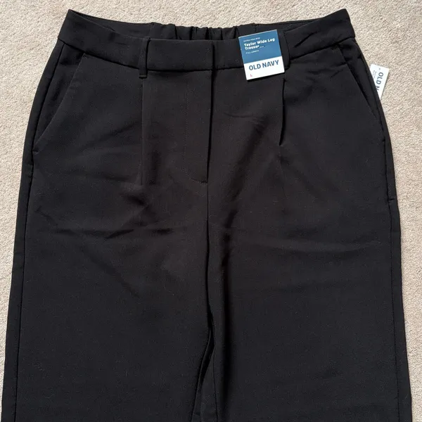 New Old Navy Extra High Rise Taylor Wide Leg Trousers Pants Black Size Large - Image 7