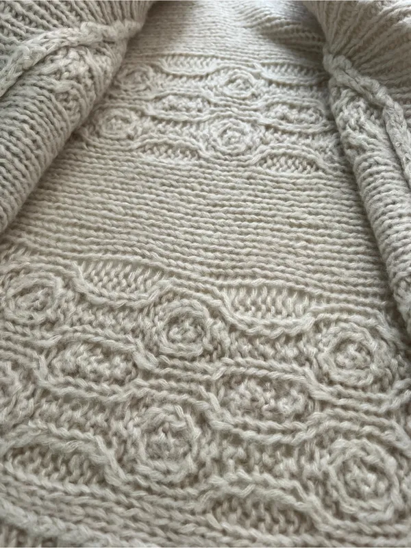 American Eagle Wool Mohair Open Front Chunky Knit Shawl Cardigan Y2K L - Image 9