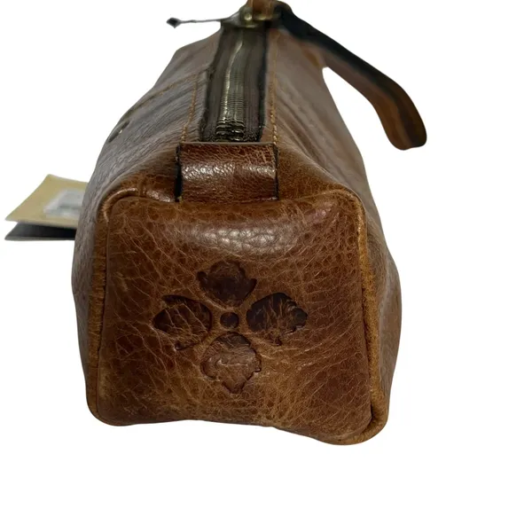 Patricia Nash Isla‎ Cosmetic Case Womens Cognac Distressed Vintage Leather Pouch - Image 3