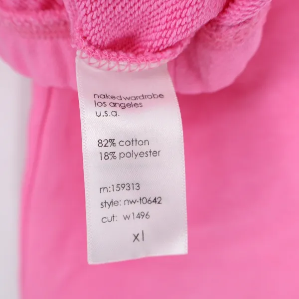 Naked Wardrobe Pink Cropped Elastic Hem Hoodie Sweatshirt XL - Image 5