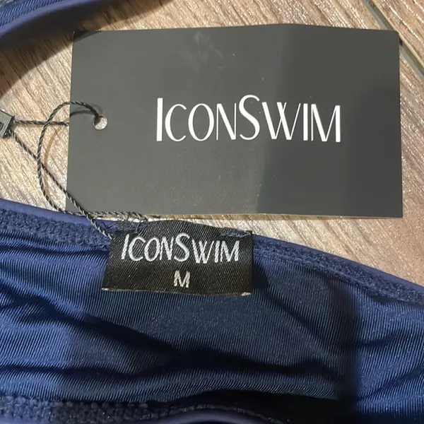 Icon Blue Cut Out High Waist Bikini Size Medium NWT - Image 6
