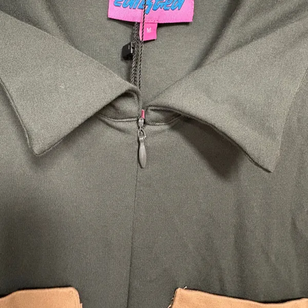 Edikted Carmin Olive Green Zip Front Jumpsuit Size Medium‎ - Image 6
