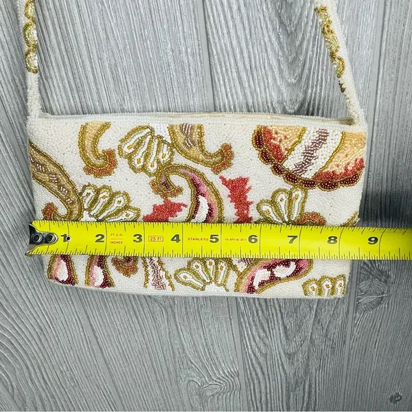 Vintage Walborg Seed Beaded Evening Bag clutch purse with beaded strap - Image 4