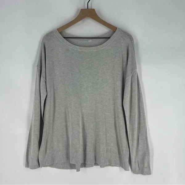 Lululemon Well‎ Being Sweater Heathered Vapor Dolman Sleeve Perforated Back - Image 3