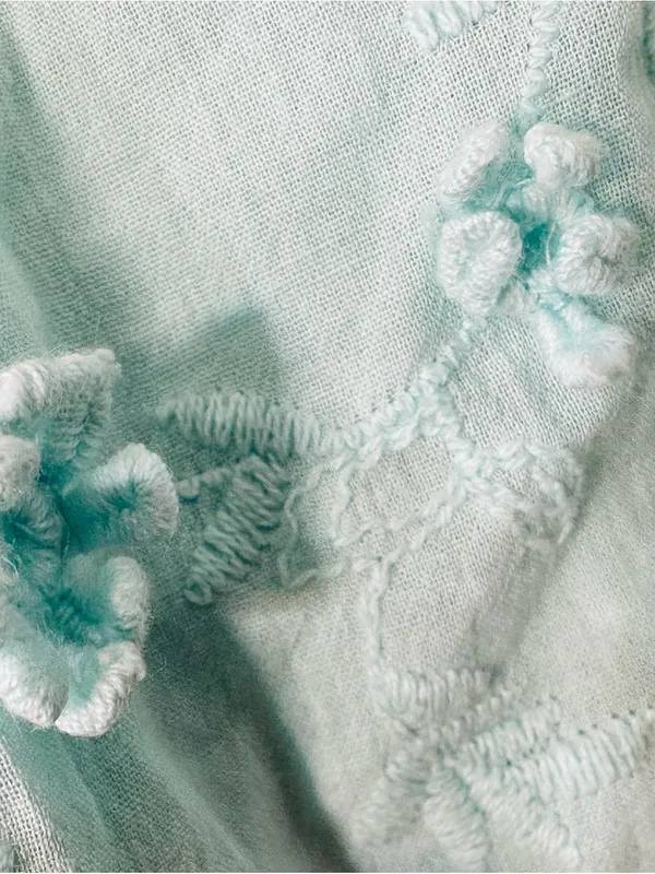 Boston Proper Mint Blue Embroidered Maxi Dress - Image 9