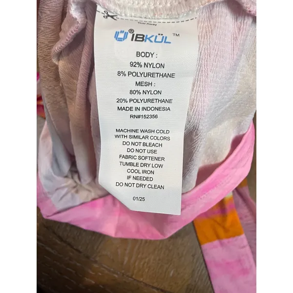 IBKUL NWT Amy Print Adjustable Length Long‎ Sleeve Polo Hot Pink Orange Peel XS - Image 7